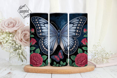 Mystical Blue Butterfly 20oz Tumbler Sublimation sassyprint 