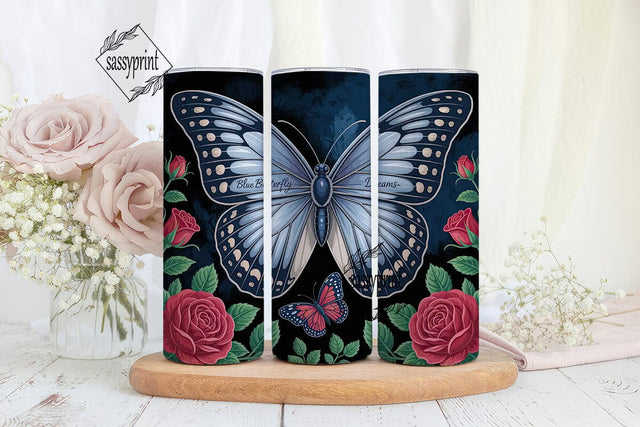 Mystical Blue Butterfly 20oz Tumbler Sublimation sassyprint 