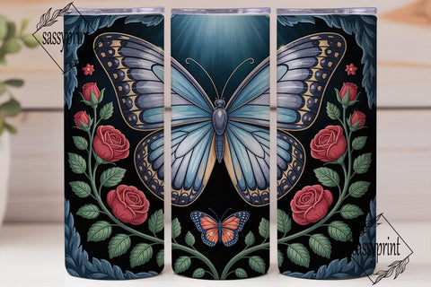 Mystical Blue Butterfly 20oz Tumbler Sublimation sassyprint 