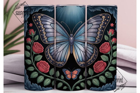 Mystical Blue Butterfly 20oz Tumbler Sublimation sassyprint 