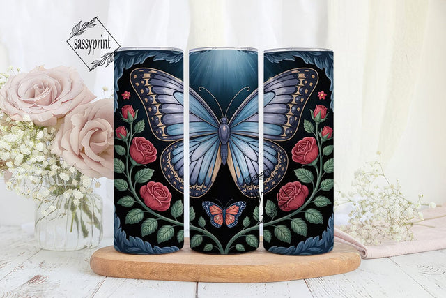 Mystical Blue Butterfly 20oz Tumbler Sublimation sassyprint 