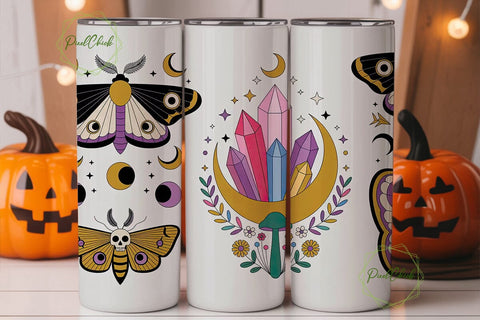 Mystical Boho Moths 20oz Tumbler Wrap Sublimation PixelChick 