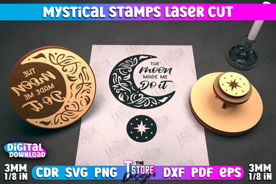 Mystical Book Stamp Laser Cut SVG |3d Magic Stamp Laser Cut SVG The T Store Design 