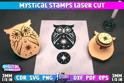 Mystical Book Stamp Laser Cut SVG Bundle | Spiritual Stamp Laser Cut SVG The T Store Design 