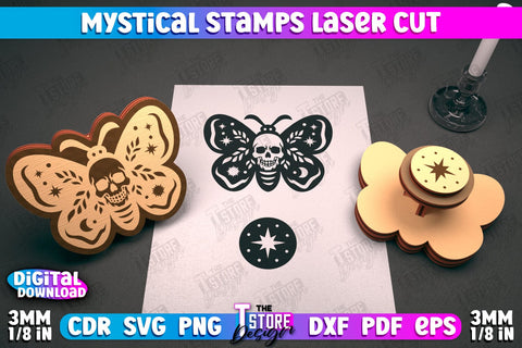 Mystical Book Stamp Laser Cut SVG Bundle | Spiritual Stamp Laser Cut SVG The T Store Design 