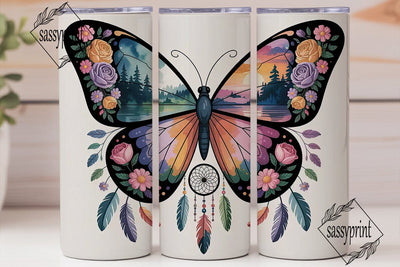 Mystical Butterfly Dreamcatcher Tumbler Sublimation sassyprint 
