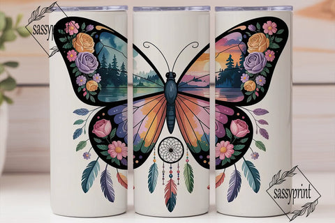 Mystical Butterfly Dreamcatcher Tumbler Sublimation sassyprint 