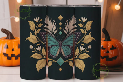 Mystical Butterfly Tumbler Wrap PNG Sublimation PixelChick 