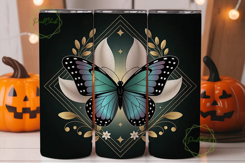 Mystical Butterfly Tumbler Wrap PNG Sublimation PixelChick 