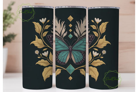 Mystical Butterfly Tumbler Wrap PNG Sublimation PixelChick 