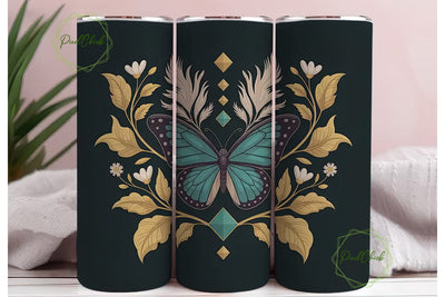Mystical Butterfly Tumbler Wrap PNG Sublimation PixelChick 