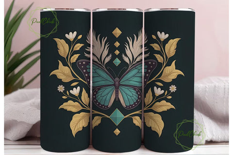 Mystical Butterfly Tumbler Wrap PNG Sublimation PixelChick 