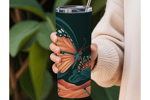 Mystical Butterfly Tumbler Wrap Sublimation DesignSVG 