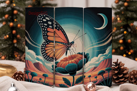 Mystical Butterfly Tumbler Wrap Sublimation DesignSVG 