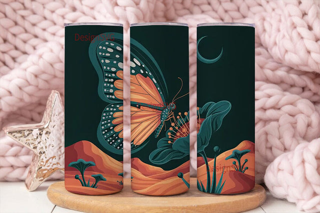 Mystical Butterfly Tumbler Wrap Sublimation DesignSVG 