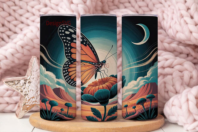 Mystical Butterfly Tumbler Wrap Sublimation DesignSVG 