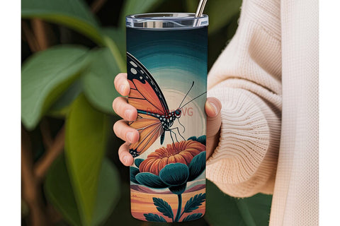 Mystical Butterfly Tumbler Wrap Sublimation DesignSVG 