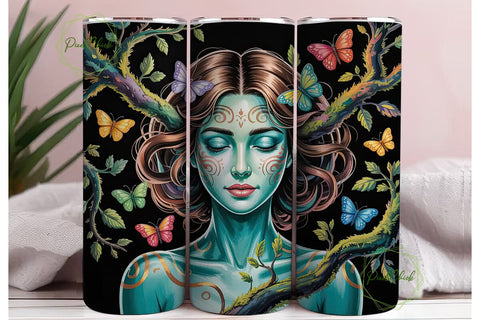 Mystical Butterfly Woman 20oz Tumbler Sublimation PixelChick 