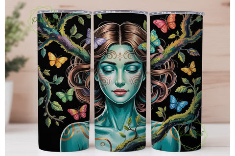 Mystical Butterfly Woman 20oz Tumbler Sublimation PixelChick 