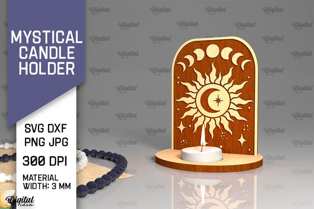 Mystical Candle Holder Laser Cut. Magic Design SVG SVG Evgenyia Guschina 