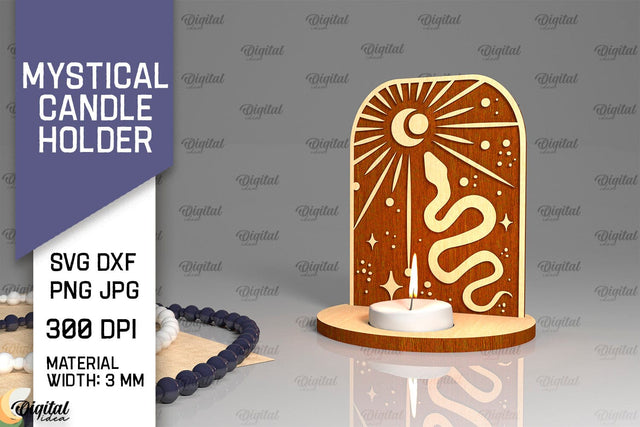 Mystical Candle Holder Laser Cut. Magic Design SVG SVG Evgenyia Guschina 
