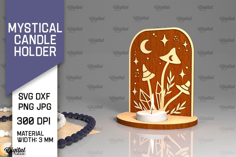 Mystical Candle Holder Laser Cut. Magic Design SVG SVG Evgenyia Guschina 