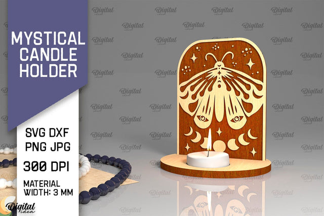 Mystical Candle Holder Laser Cut. Magic Design SVG SVG Evgenyia Guschina 