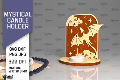 Mystical Candle Holder Laser Cut. Magic Design SVG SVG Evgenyia Guschina 