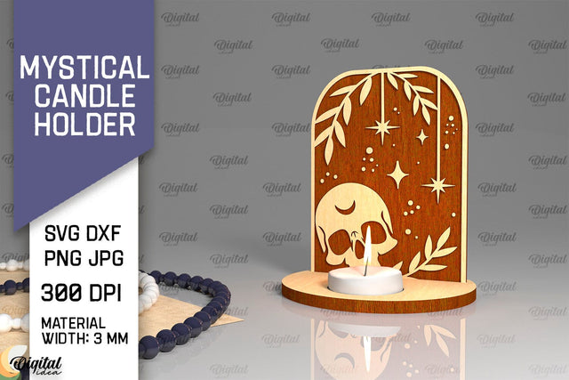 Mystical Candle Holder Laser Cut. Magic Design SVG SVG Evgenyia Guschina 