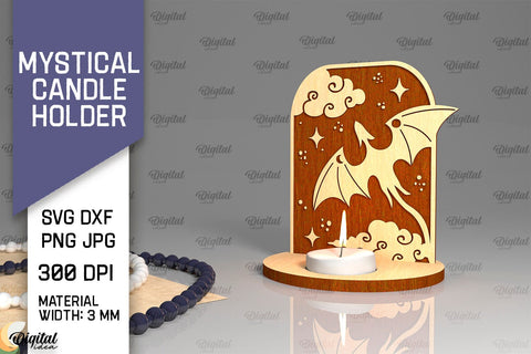 Mystical Candle Holders Laser Cut Bundle. Magic Design SVG SVG Evgenyia Guschina 