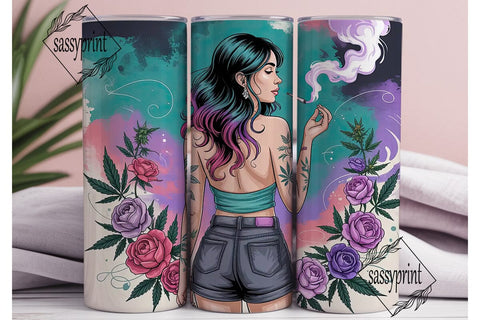 Mystical Cannabis Girl 20oz Tumbler Wrap Sublimation sassyprint 