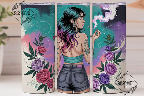 Mystical Cannabis Girl 20oz Tumbler Wrap Sublimation sassyprint 