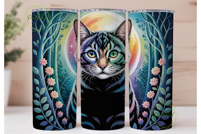 Mystical Cat 20oz Tumbler Wrap Sublimation PixelChick 