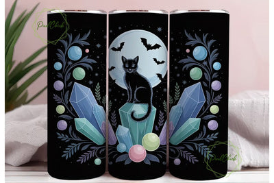 Mystical Cat Crystal 20oz Tumbler Wrap Sublimation PixelChick 