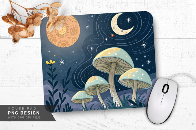 Mystical Cosmic Glow Mousepad Sublimation Regulrcrative 