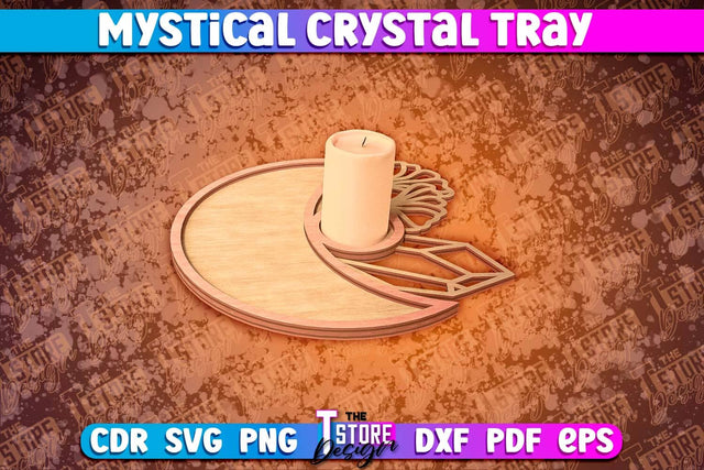 Mystical Crystal Tray Laser Cut | Laser Cut SVG Design | CNC Files v.1 SVG The T Store Design 