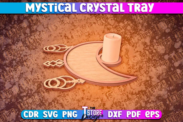 Mystical Crystal Tray Laser Cut | Laser Cut SVG Design | CNC Files v.1 SVG The T Store Design 