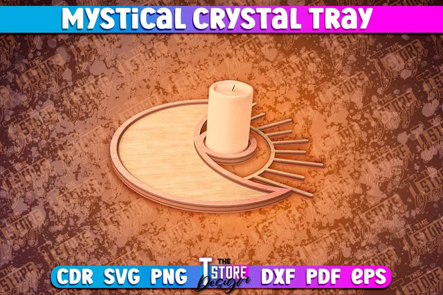 Mystical Crystal Tray Laser Cut | Laser Cut SVG Design | CNC Files v.1 SVG The T Store Design 