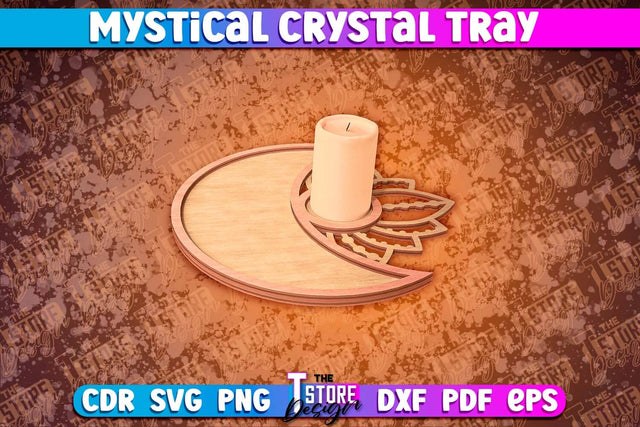 Mystical Crystal Tray Laser Cut | Laser Cut SVG Design | CNC Files v.1 SVG The T Store Design 