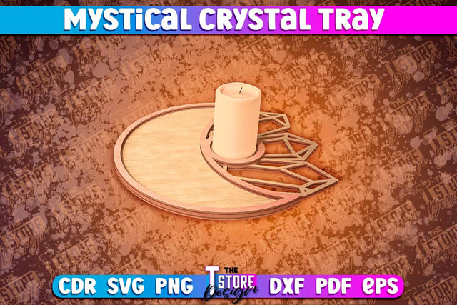 Mystical Crystal Tray Laser Cut | Laser Cut SVG Design | CNC Files v.1 SVG The T Store Design 