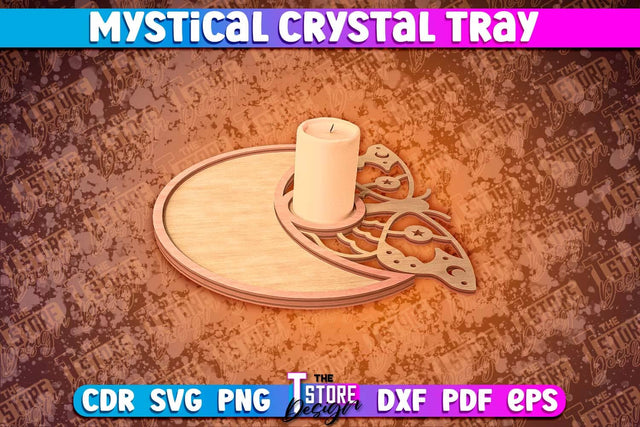 Mystical Crystal Tray Laser Cut | Laser Cut SVG Design | CNC Files v.1 SVG The T Store Design 