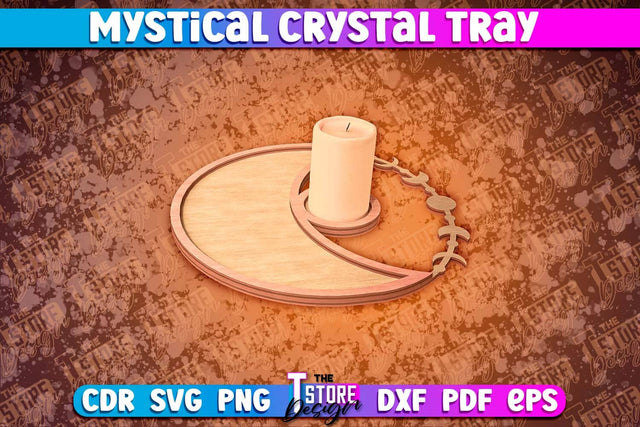 Mystical Crystal Tray Laser Cut | Laser Cut SVG Design | CNC Files v.1 SVG The T Store Design 
