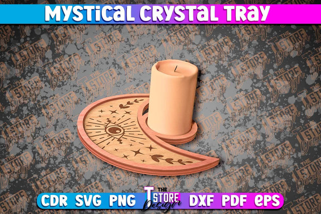 Mystical Crystal Tray Laser Cut | Laser Cut SVG Design | CNC Files v.2 SVG The T Store Design 