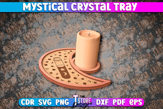 Mystical Crystal Tray Laser Cut | Laser Cut SVG Design | CNC Files v.2 SVG The T Store Design 