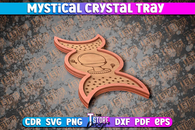 Mystical Crystal Tray Laser Cut | Laser Cut SVG Design | CNC Files v.2 SVG The T Store Design 