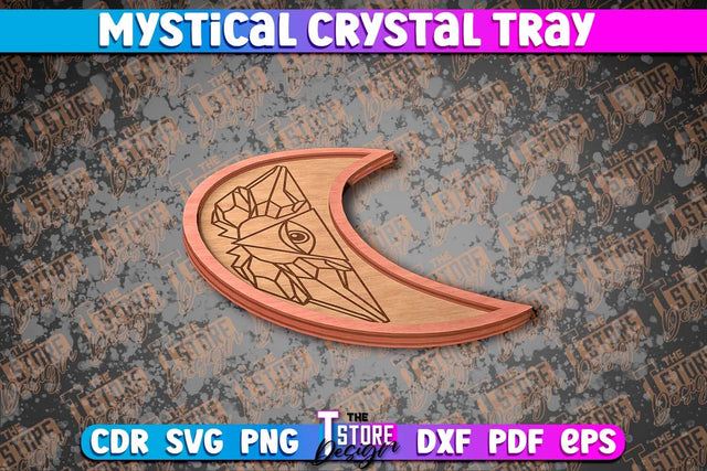 Mystical Crystal Tray Laser Cut | Laser Cut SVG Design | CNC Files v.2 SVG The T Store Design 