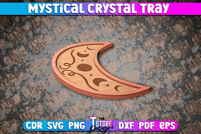 Mystical Crystal Tray Laser Cut | Laser Cut SVG Design | CNC Files v.2 SVG The T Store Design 
