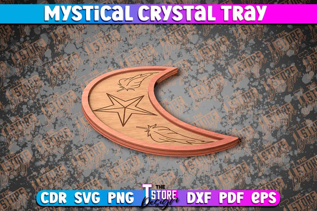 Mystical Crystal Tray Laser Cut | Laser Cut SVG Design | CNC Files v.2 SVG The T Store Design 