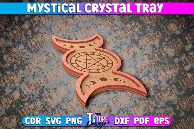 Mystical Crystal Tray Laser Cut | Laser Cut SVG Design | CNC Files v.2 SVG The T Store Design 
