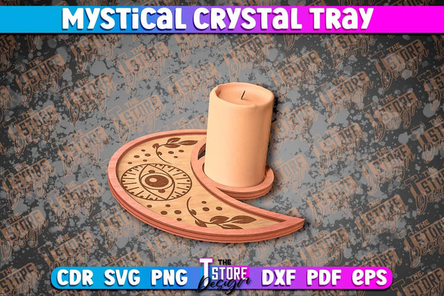 Mystical Crystal Tray Laser Cut | Laser Cut SVG Design | CNC Files v.2 SVG The T Store Design 